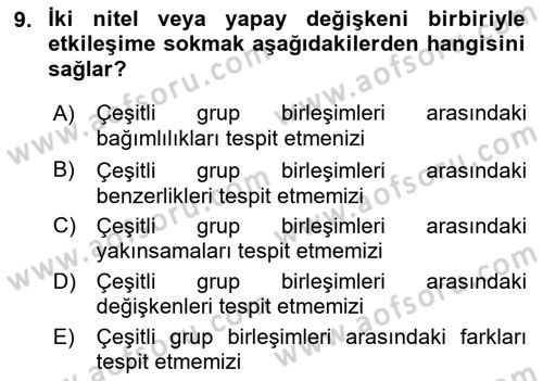 Ekonometrinin temelleri Dersi 2022 - 2023 Yılı Yaz Okulu Sınav Soruları 9. Soru