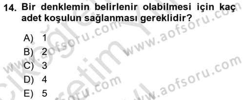 Ekonometrinin temelleri Dersi 2023 - 2024 Yılı Yaz Okulu Sınav Soruları 14. Soru