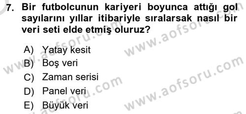 Ekonometrinin temelleri Dersi 2023 - 2024 Yılı Yaz Okulu Sınav Soruları 7. Soru