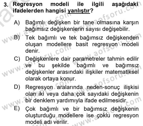 Ekonometrinin temelleri Dersi 2024 - 2025 Yılı Yaz Okulu Sınav Soruları 3. Soru
