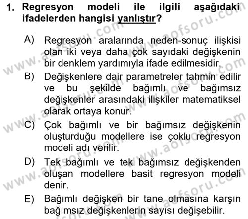 Ekonometrinin temelleri Dersi 2025 - 2026 Yılı (Vize) Ara Sınav Soruları 1. Soru
