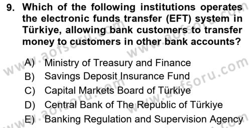 Monetary Theory and Policy Dersi Ara Sınavı Deneme Sınav Soruları 9. Soru