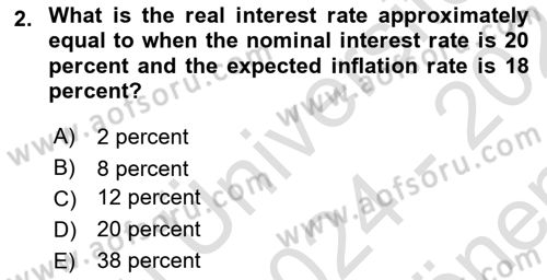 Monetary Theory and Policy Dersi 2024 - 2025 Yılı (Final) Dönem Sonu Sınav Soruları 2. Soru