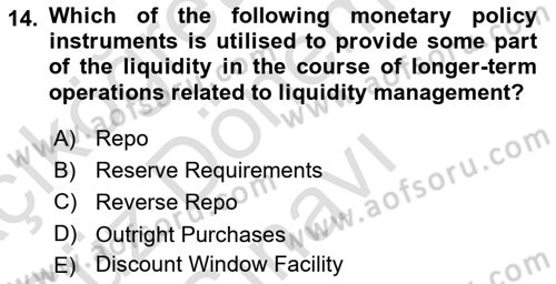 Monetary Theory and Policy Dersi 2025 - 2026 Yılı (Final) Dönem Sonu Sınav Soruları 14. Soru