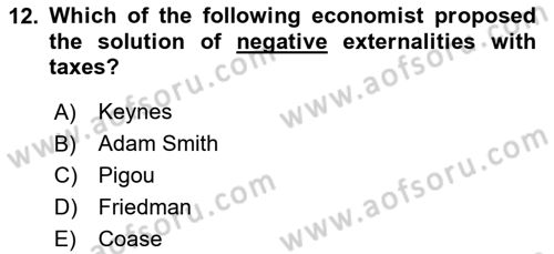 Public Finance Dersi 2023 - 2024 Yılı (Vize) Ara Sınav Soruları 12. Soru