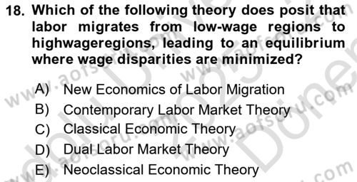 International Economics 1 Dersi 2025 - 2026 Yılı (Final) Dönem Sonu Sınav Soruları 18. Soru
