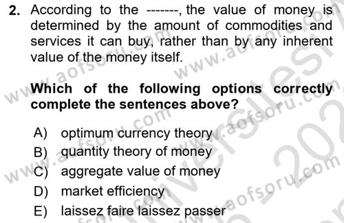 International Economics 1 Dersi 2025 - 2026 Yılı (Final) Dönem Sonu Sınav Soruları 2. Soru