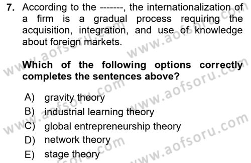 International Economics 1 Dersi 2025 - 2026 Yılı (Final) Dönem Sonu Sınav Soruları 7. Soru