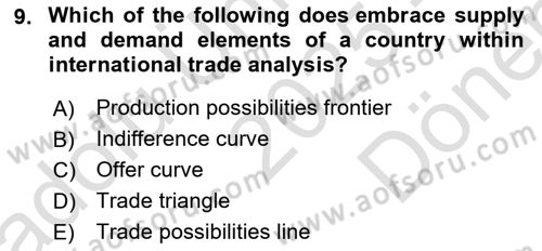 International Economics 1 Dersi 2025 - 2026 Yılı (Final) Dönem Sonu Sınav Soruları 9. Soru