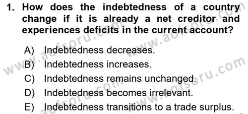 International Economics 2 Dersi 2023 - 2024 Yılı (Vize) Ara Sınav Soruları 1. Soru