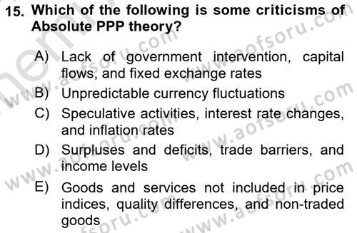 International Economics 2 Dersi 2023 - 2024 Yılı (Vize) Ara Sınav Soruları 15. Soru
