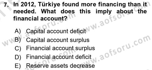 International Economics 2 Dersi 2023 - 2024 Yılı (Vize) Ara Sınav Soruları 7. Soru