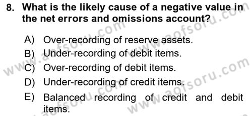International Economics 2 Dersi 2023 - 2024 Yılı (Vize) Ara Sınav Soruları 8. Soru