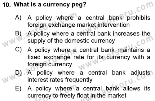 International Economics 2 Dersi 2023 - 2024 Yılı (Final) Dönem Sonu Sınav Soruları 10. Soru