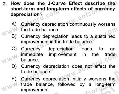 International Economics 2 Dersi 2023 - 2024 Yılı (Final) Dönem Sonu Sınav Soruları 2. Soru