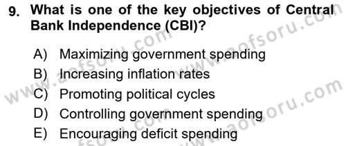 International Economics 2 Dersi 2023 - 2024 Yılı (Final) Dönem Sonu Sınav Soruları 9. Soru