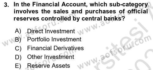 International Economics 2 Dersi 2024 - 2025 Yılı (Vize) Ara Sınav Soruları 3. Soru