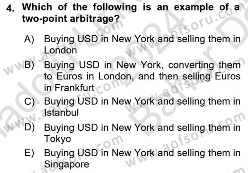 International Economics 2 Dersi 2024 - 2025 Yılı (Vize) Ara Sınav Soruları 4. Soru