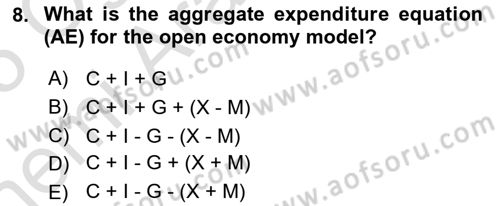 International Economics 2 Dersi 2024 - 2025 Yılı (Vize) Ara Sınav Soruları 8. Soru