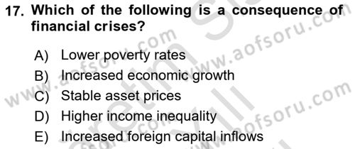 International Economics 2 Dersi 2025 - 2026 Yılı (Vize) Ara Sınav Soruları 17. Soru