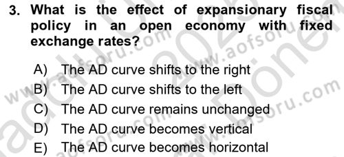 International Economics 2 Dersi 2025 - 2026 Yılı (Final) Dönem Sonu Sınav Soruları 3. Soru