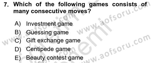 Behavioral Economics Dersi 2024 - 2025 Yılı (Final) Dönem Sonu Sınav Soruları 7. Soru