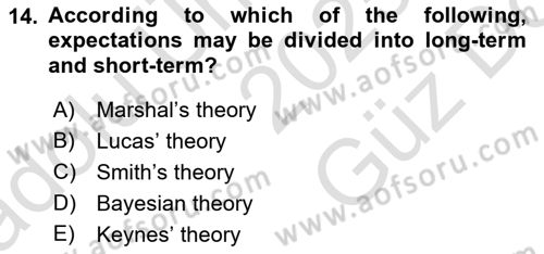 Behavioral Economics Dersi 2025 - 2026 Yılı (Vize) Ara Sınav Soruları 14. Soru