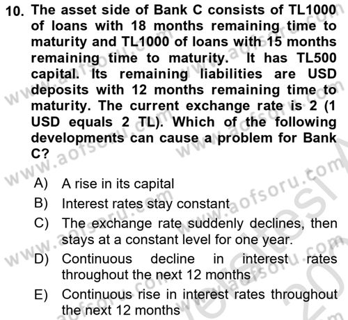 Financial Economics Dersi 2023 - 2024 Yılı (Vize) Ara Sınav Soruları 10. Soru