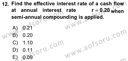 Financial Economics Dersi 2023 - 2024 Yılı (Vize) Ara Sınav Soruları 12. Soru