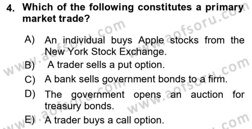 Financial Economics Dersi 2023 - 2024 Yılı (Vize) Ara Sınav Soruları 4. Soru