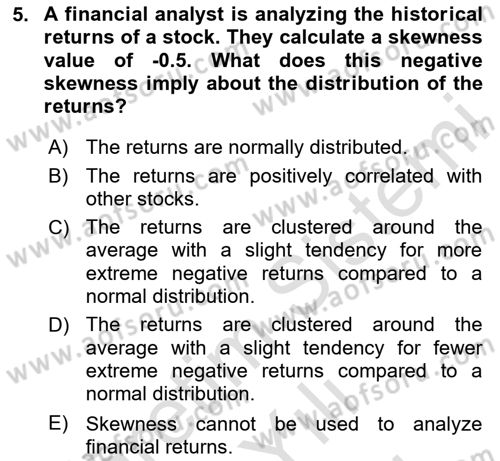 Financial Economics Dersi 2023 - 2024 Yılı (Vize) Ara Sınav Soruları 5. Soru