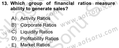 Financial Economics Dersi 2023 - 2024 Yılı (Final) Dönem Sonu Sınav Soruları 13. Soru