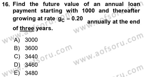 Financial Economics Dersi 2023 - 2024 Yılı (Final) Dönem Sonu Sınav Soruları 16. Soru