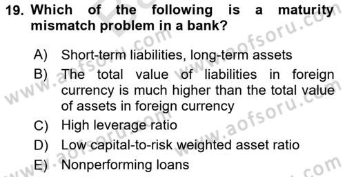 Financial Economics Dersi 2023 - 2024 Yılı (Final) Dönem Sonu Sınav Soruları 19. Soru