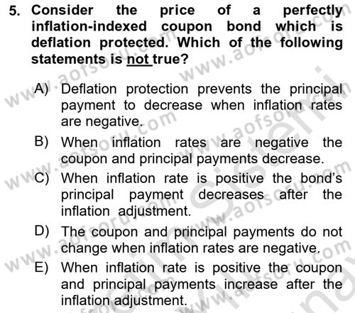 Financial Economics Dersi 2023 - 2024 Yılı (Final) Dönem Sonu Sınav Soruları 5. Soru
