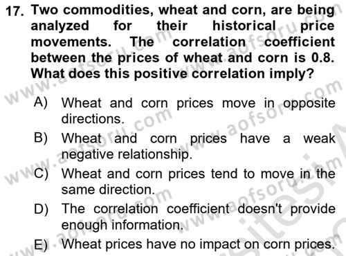 Financial Economics Dersi 2023 - 2024 Yılı Yaz Okulu Sınav Soruları 17. Soru