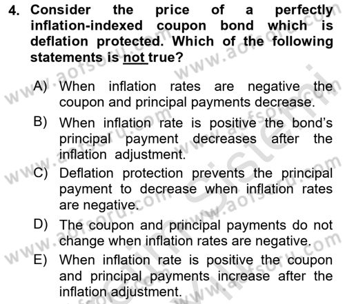 Financial Economics Dersi 2023 - 2024 Yılı Yaz Okulu Sınav Soruları 4. Soru