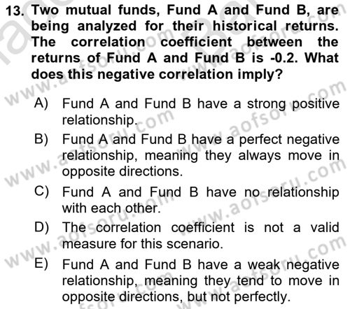 Financial Economics Dersi 2024 - 2025 Yılı (Vize) Ara Sınav Soruları 13. Soru