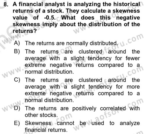 Financial Economics Dersi 2024 - 2025 Yılı (Vize) Ara Sınav Soruları 8. Soru