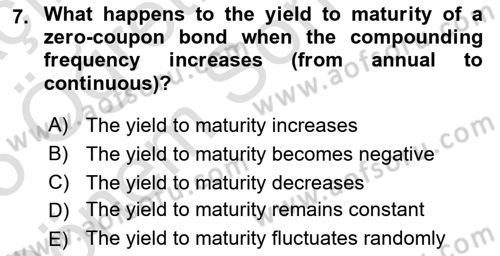 Financial Economics Dersi 2024 - 2025 Yılı (Final) Dönem Sonu Sınav Soruları 7. Soru