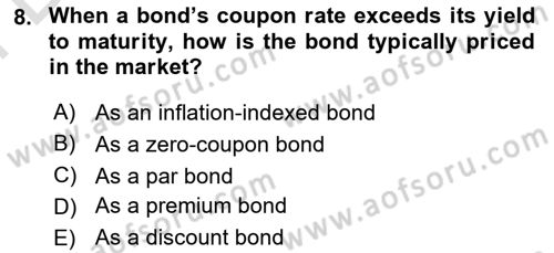 Financial Economics Dersi 2024 - 2025 Yılı (Final) Dönem Sonu Sınav Soruları 8. Soru