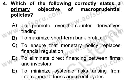Financial Economics Dersi 2024 - 2025 Yılı Yaz Okulu Sınav Soruları 4. Soru