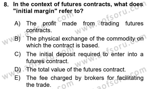 Financial Economics Dersi 2024 - 2025 Yılı Yaz Okulu Sınav Soruları 8. Soru