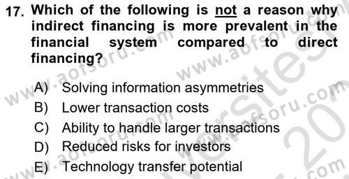 Financial Economics Dersi 2025 - 2026 Yılı (Vize) Ara Sınav Soruları 17. Soru