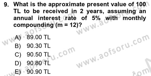 Financial Economics Dersi 2025 - 2026 Yılı (Vize) Ara Sınav Soruları 9. Soru
