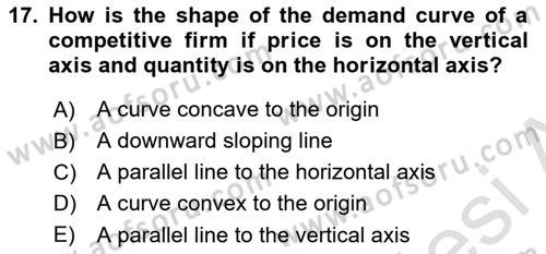 Industrial Economics Dersi 2023 - 2024 Yılı Yaz Okulu Sınav Soruları 17. Soru