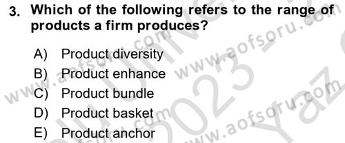 Industrial Economics Dersi 2023 - 2024 Yılı Yaz Okulu Sınav Soruları 3. Soru