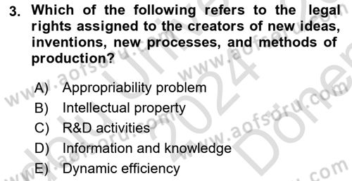 Industrial Economics Dersi 2024 - 2025 Yılı (Final) Dönem Sonu Sınav Soruları 3. Soru