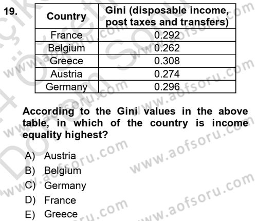 Labor Economics Dersi 2023 - 2024 Yılı (Final) Dönem Sonu Sınav Soruları 19. Soru