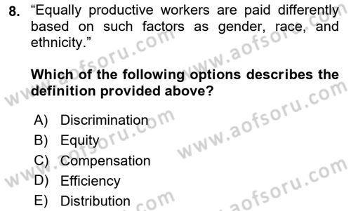Labor Economics Dersi 2023 - 2024 Yılı (Final) Dönem Sonu Sınav Soruları 8. Soru